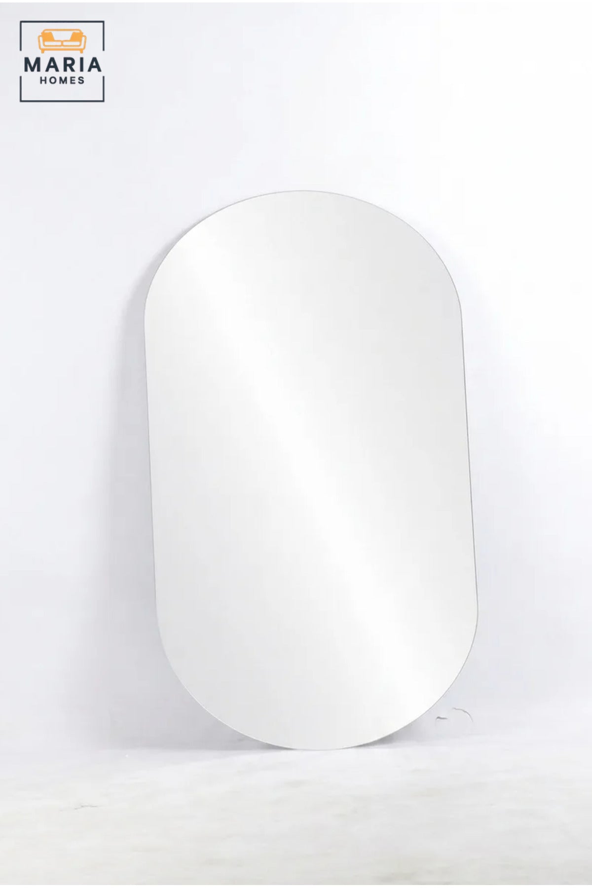 Frameless Irregular Wall Mirror 120 × 60 cm with Soft Curved Shape, Modern Decorative Mirror for Bathroom, Bedroom, Dressing Room, Hallway and Vanity