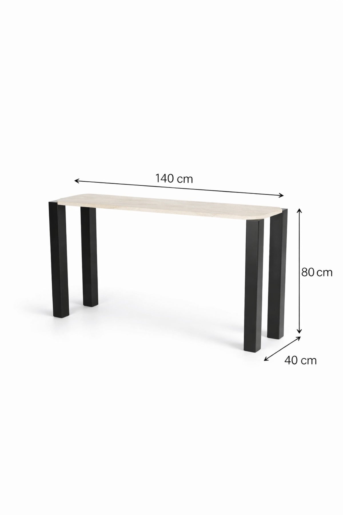 Modern Console Table 140_40_80 CM with Black Legs | Entryway Table | Hallway Table |