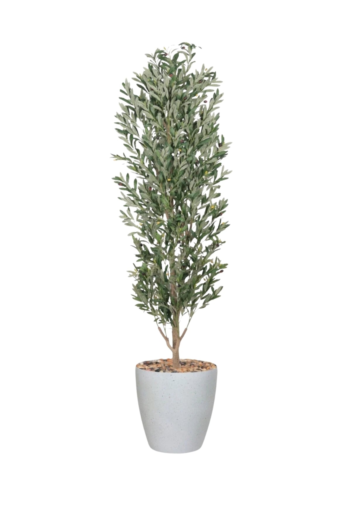 Artificial Olive Tree 215 cm 2 Branches Large with Grey Pot – Indoor Decorative Plant