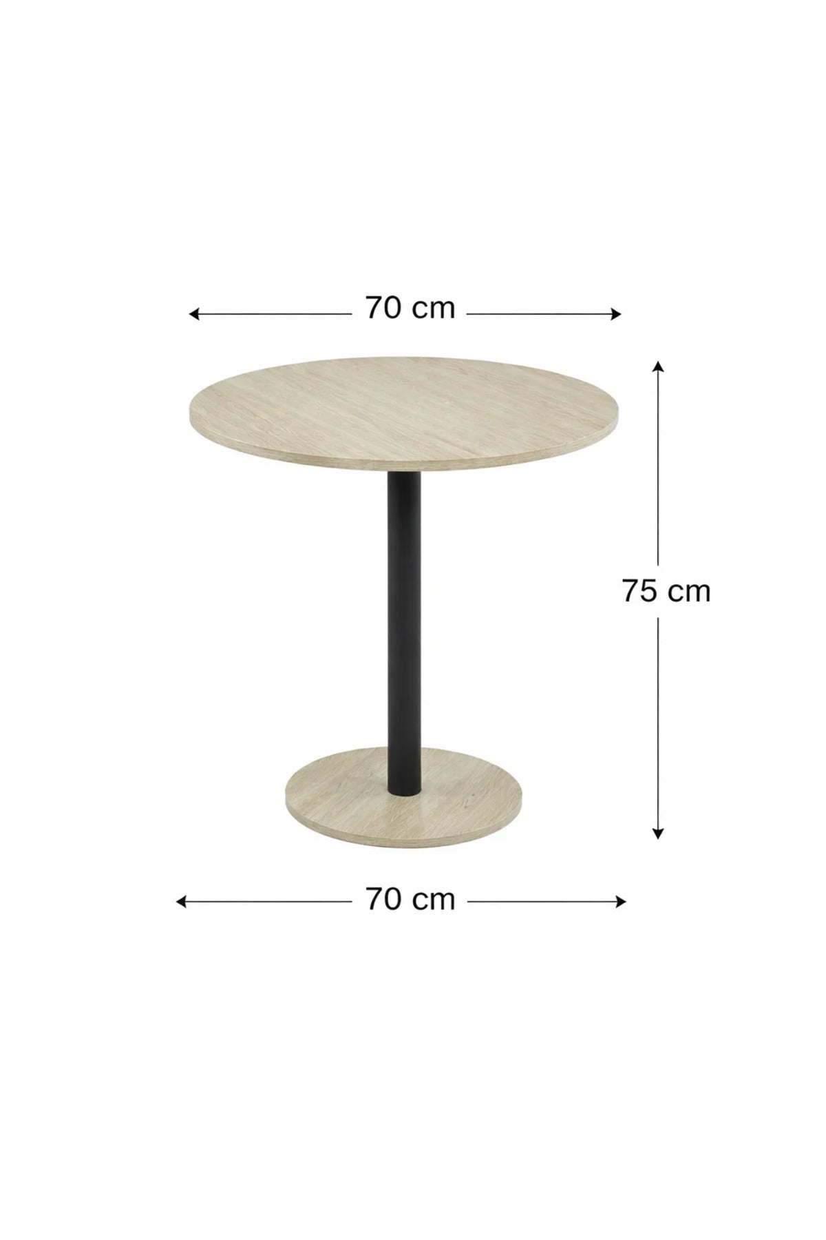 Modern Beige Coffee Table with Black Pedestal Base √ê Stylish and Minimalistic Design
