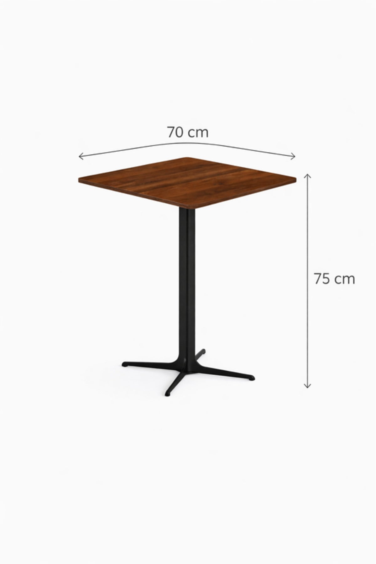Modern Brown Coffee Table with Black Base, 70x70x75 CM modern brown coffee Dinner