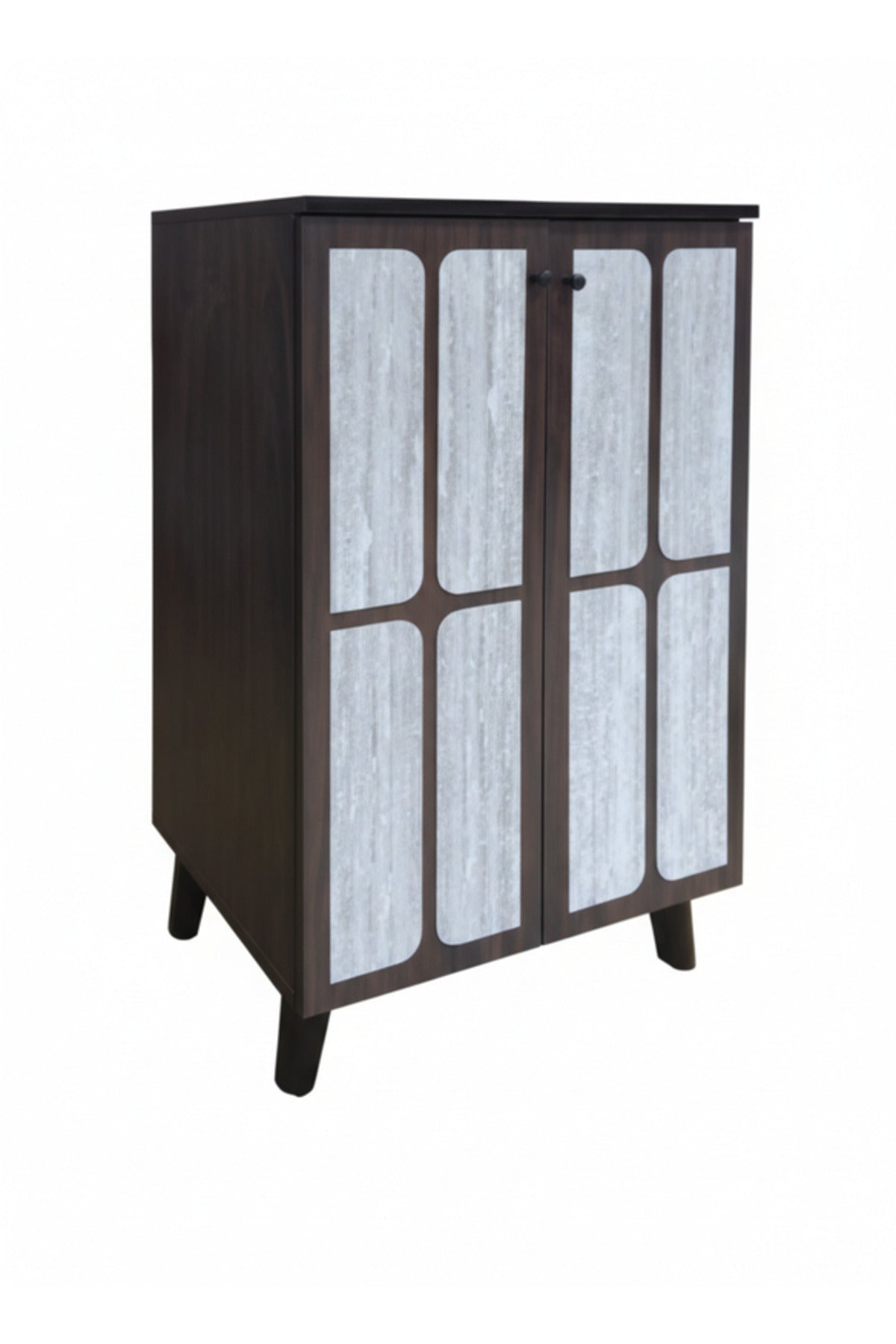 Modern BROWN.G Storage Cabinet with Textured Panel Doors