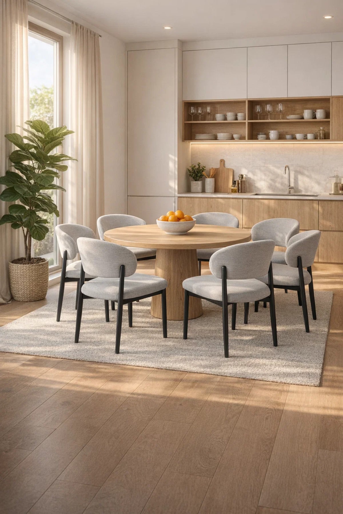 Light Grey Upholstered Chair with Black Metal Legs, 84x49x48 CM light grey upholstered