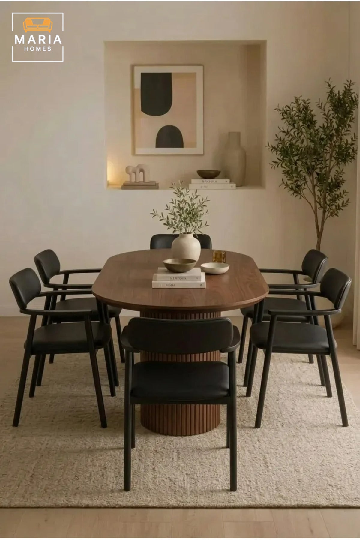 Modern Black Dining Chair with Armrests, Cushioned Backrest and Upholstered Seat for Dining Room, Kitchen, Restaurant, Café and Office