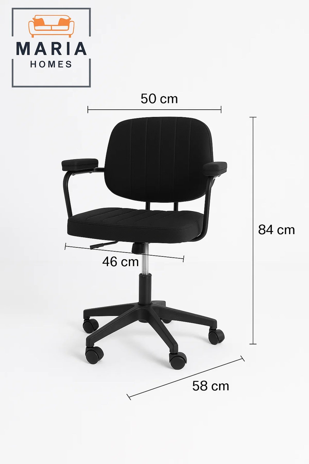 Compact Black Office Chair with Padded Seat and Backrest Ð Ideal for Home or Study Desk Use
