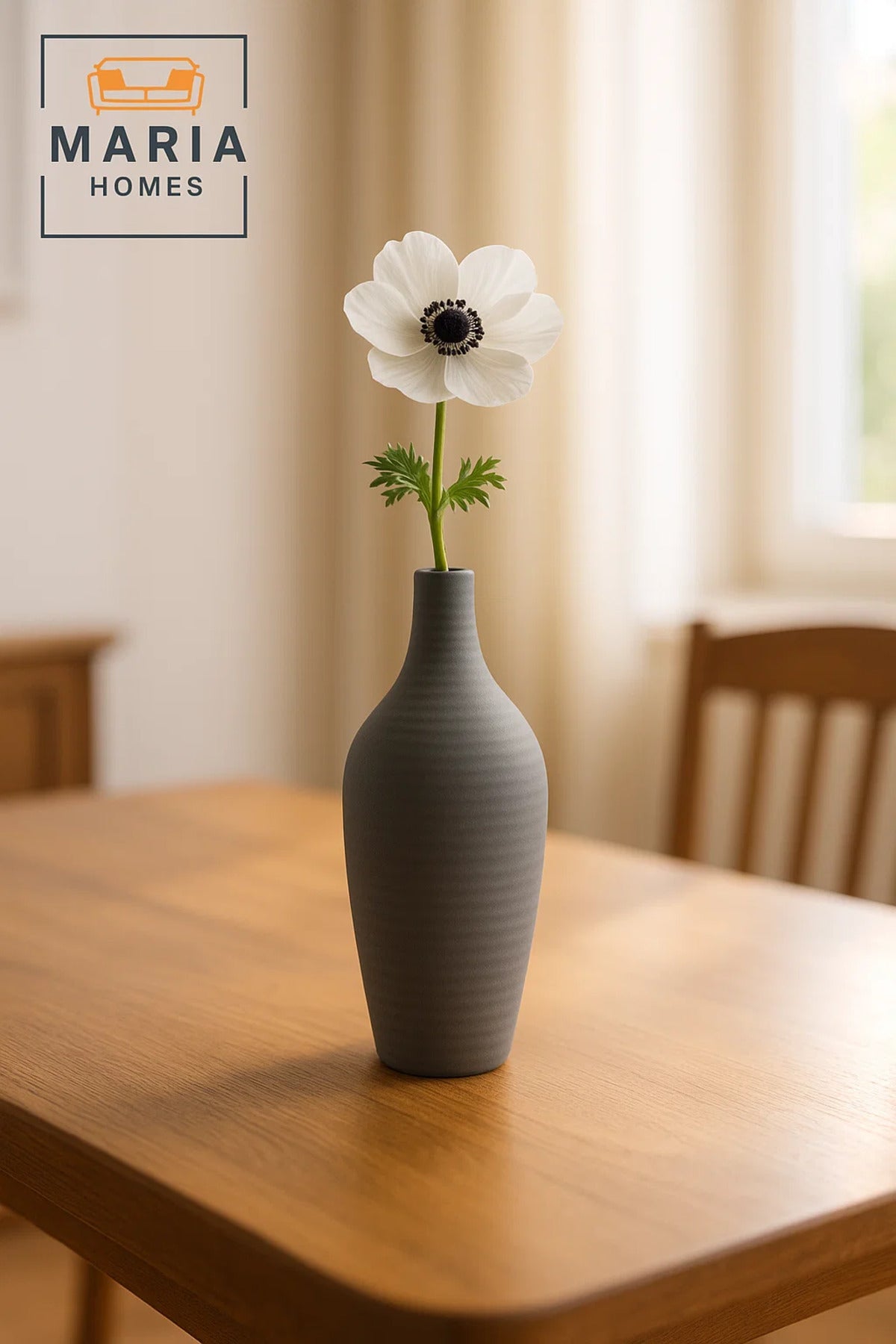 Modern Grey Decorative Vase Ð Ceramic Table Vase for Home and Office Decor