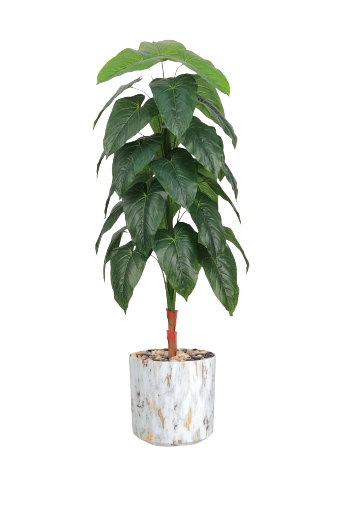 155 cm Artificial Philodendron Tree with Marble-Effect with Pot – Modern Indoor Decor