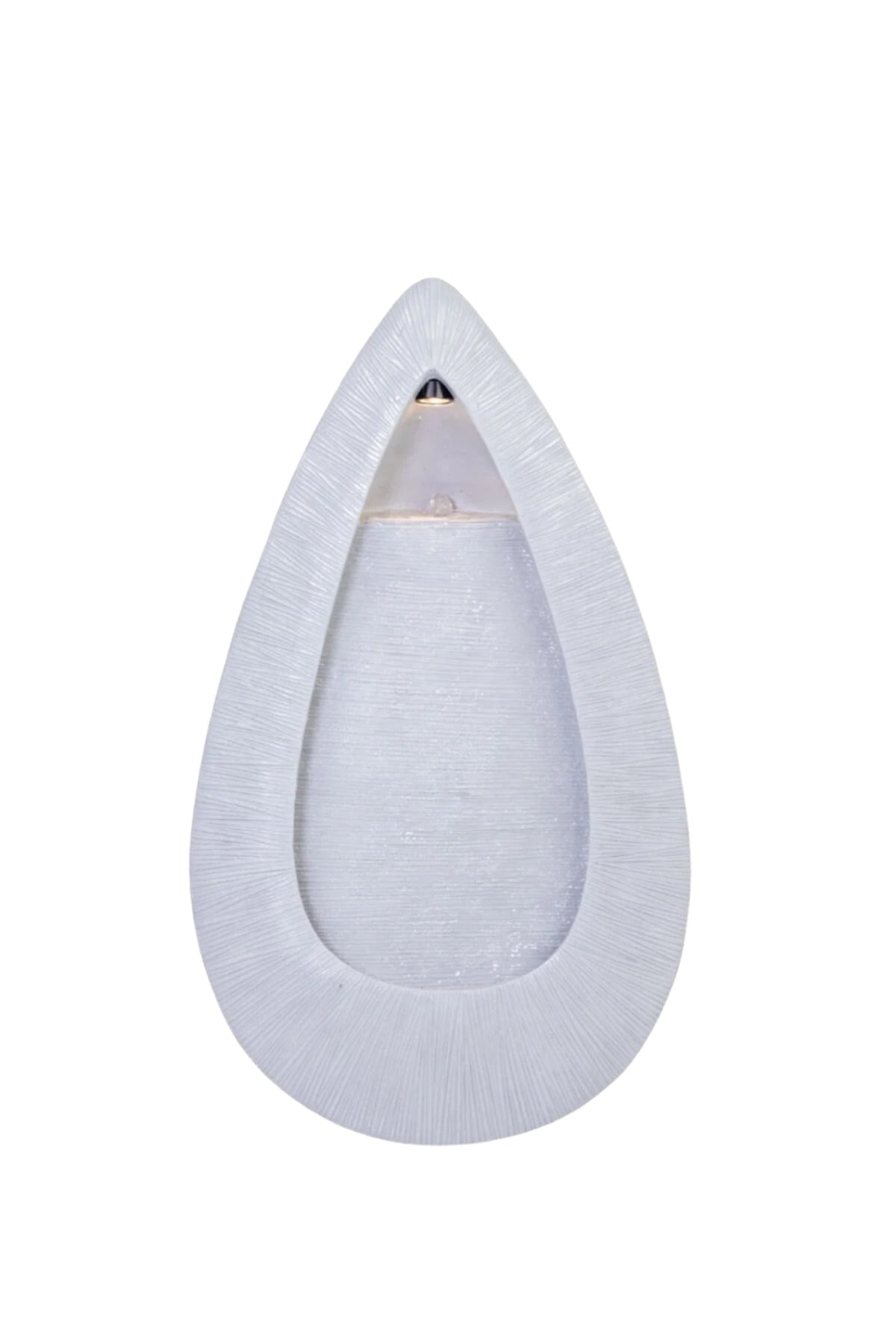 Modern Teardrop White Indoor Wall Fountain with LED Light Decorative Waterfall 102x60 cm