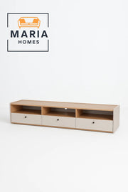 Low-Profile TV Stand with 3 Drawers and Open Shelves-size 180CM