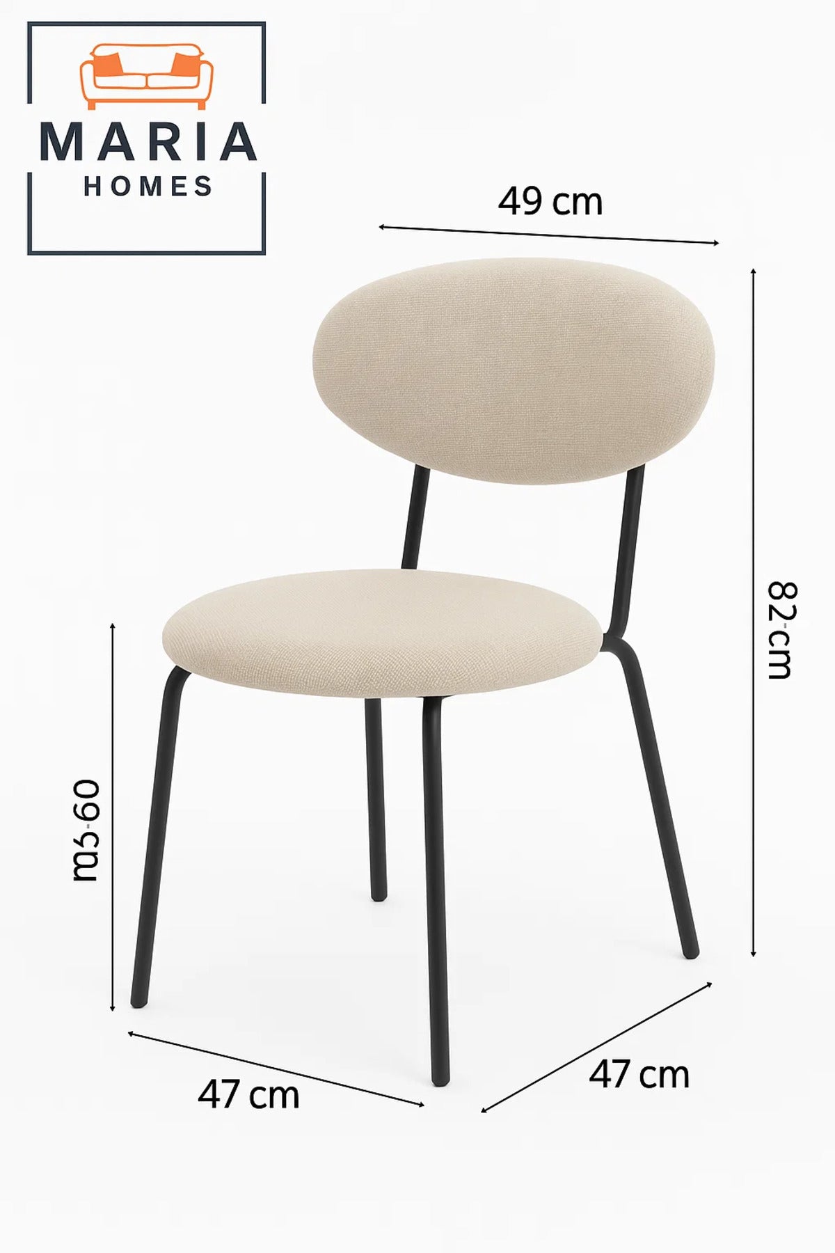 Modern Beige Fabric Accent Chair with Round Seat Ð Minimalist Lounge Seating