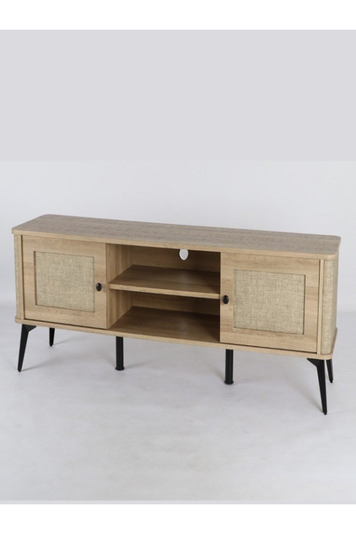 TV Stand with Storage | Modern TV Cabinet with Shelves & Side Doors | 160_40_50 cm