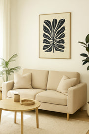 3D Abstract Black Leaf Wall Art with Wooden Frame Ð 120_80 cm