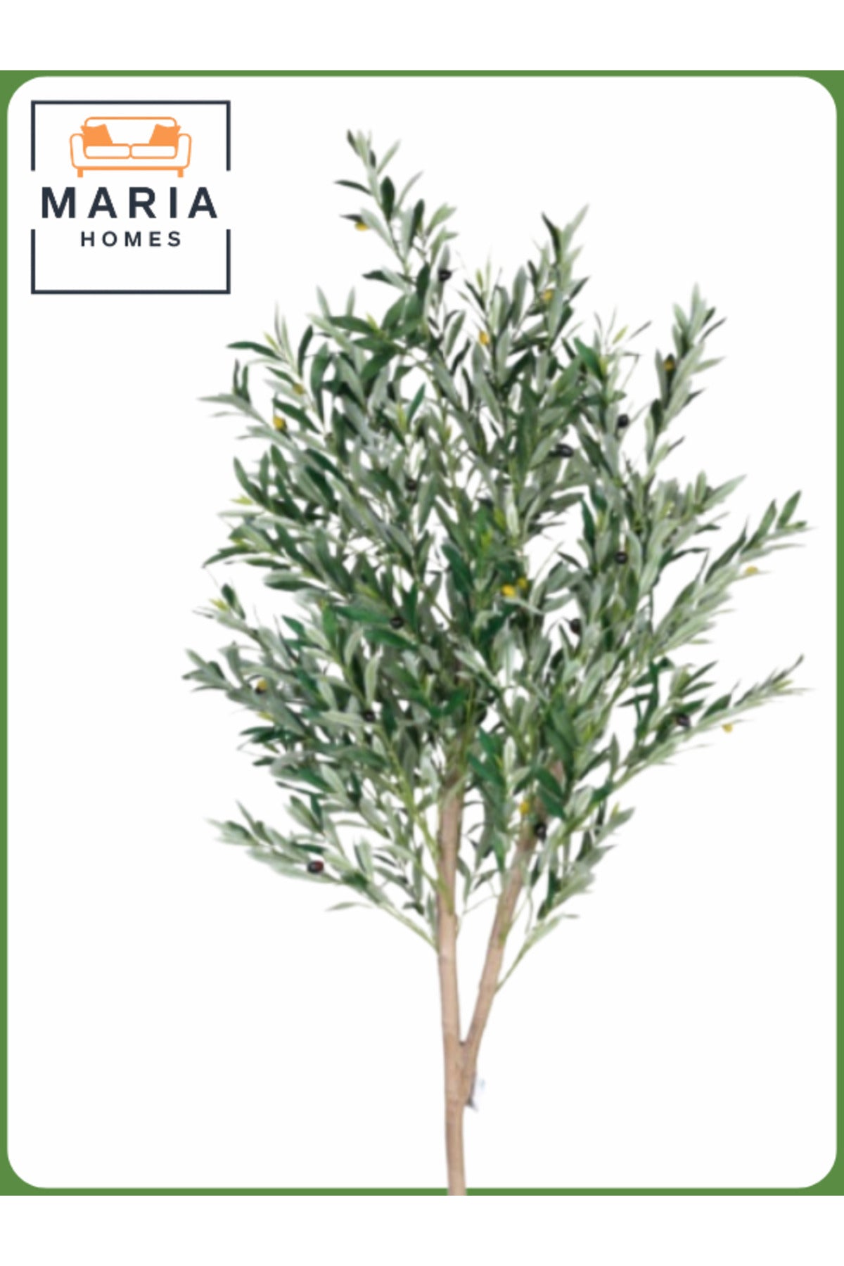 Artificial Olive Tree 195 cm Ð Indoor Decorative Plant with Black Plastic Pot