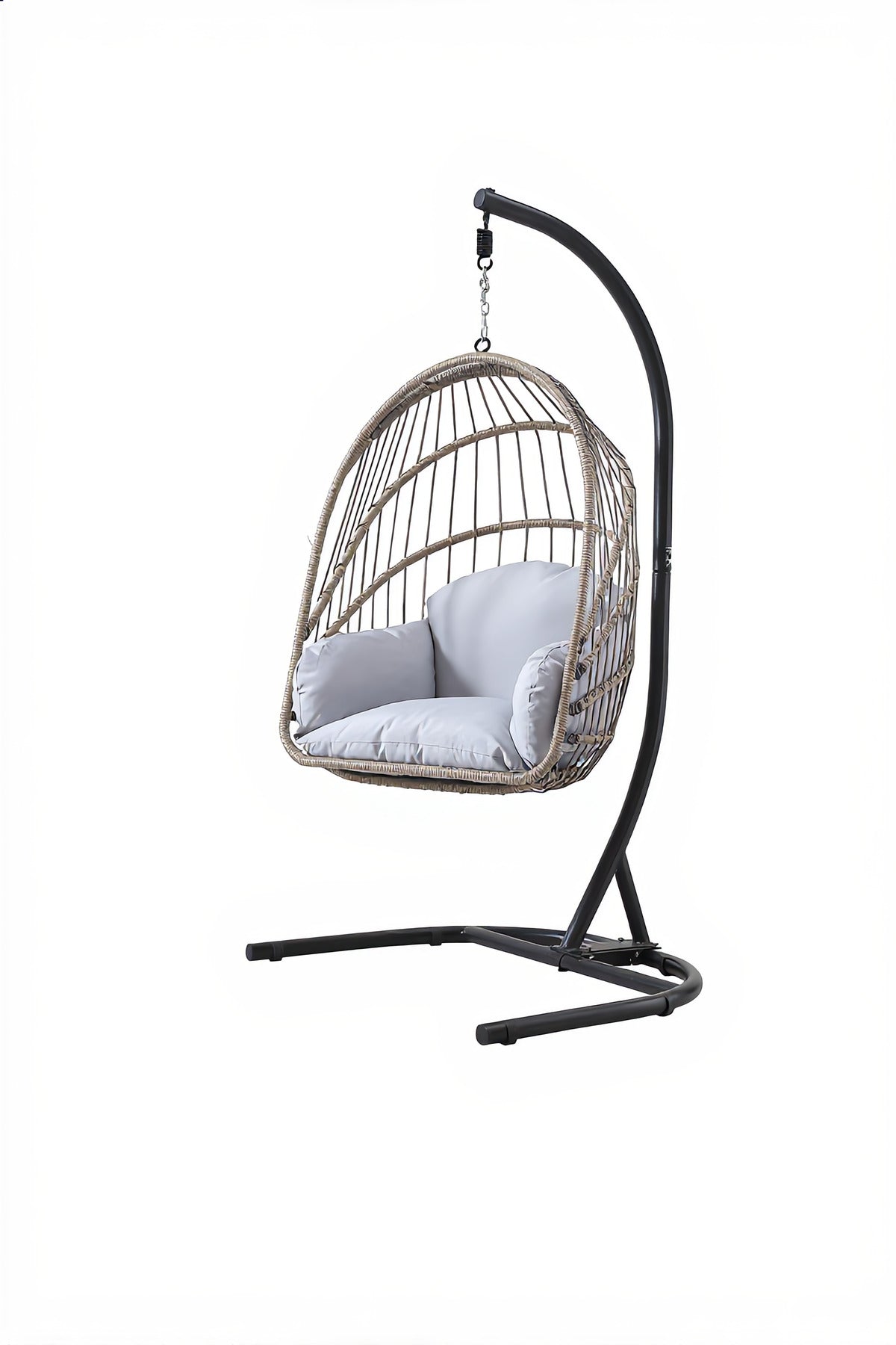 Rattan Hanging Egg Chair with Stand for Indoor Outdoor Balcony Garden Patio Swing Chair