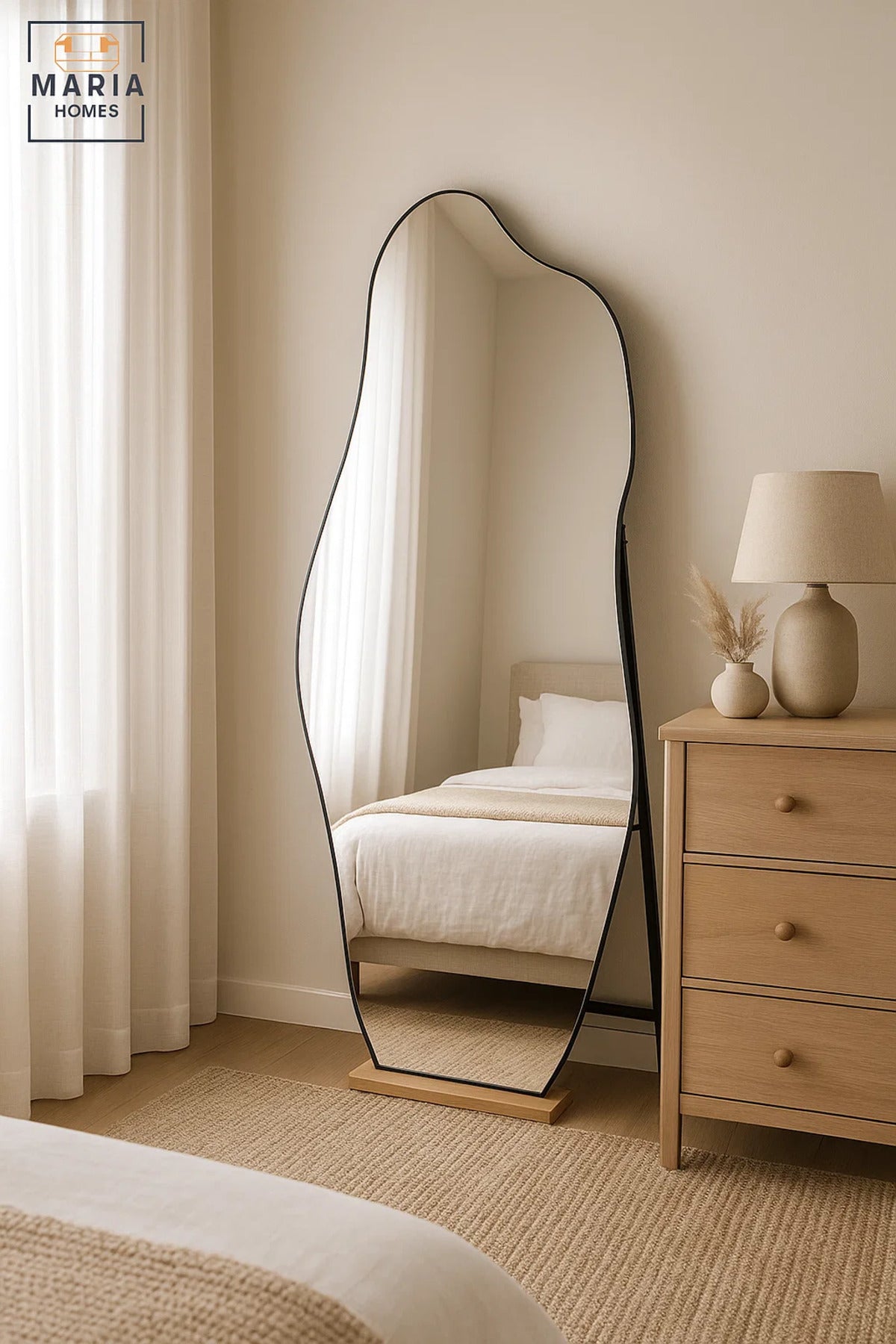 Irregular Full Length Mirror Modern Floor Standing Mirror for Bedroom Decorative Dressing