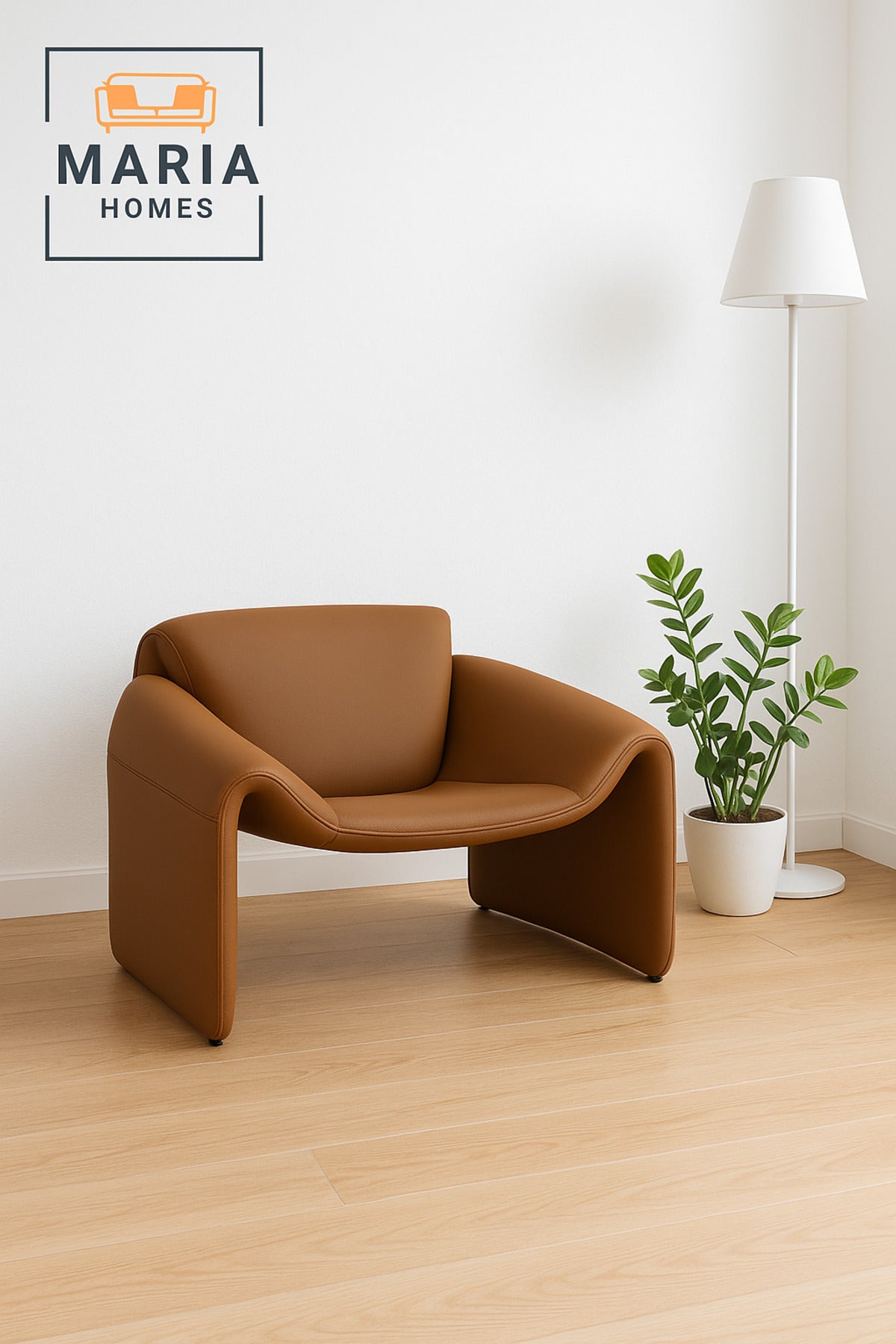 Coffee Brown Modern Lounge Chair Ð Minimalist Contemporary Accent Seat for Living Room or Office