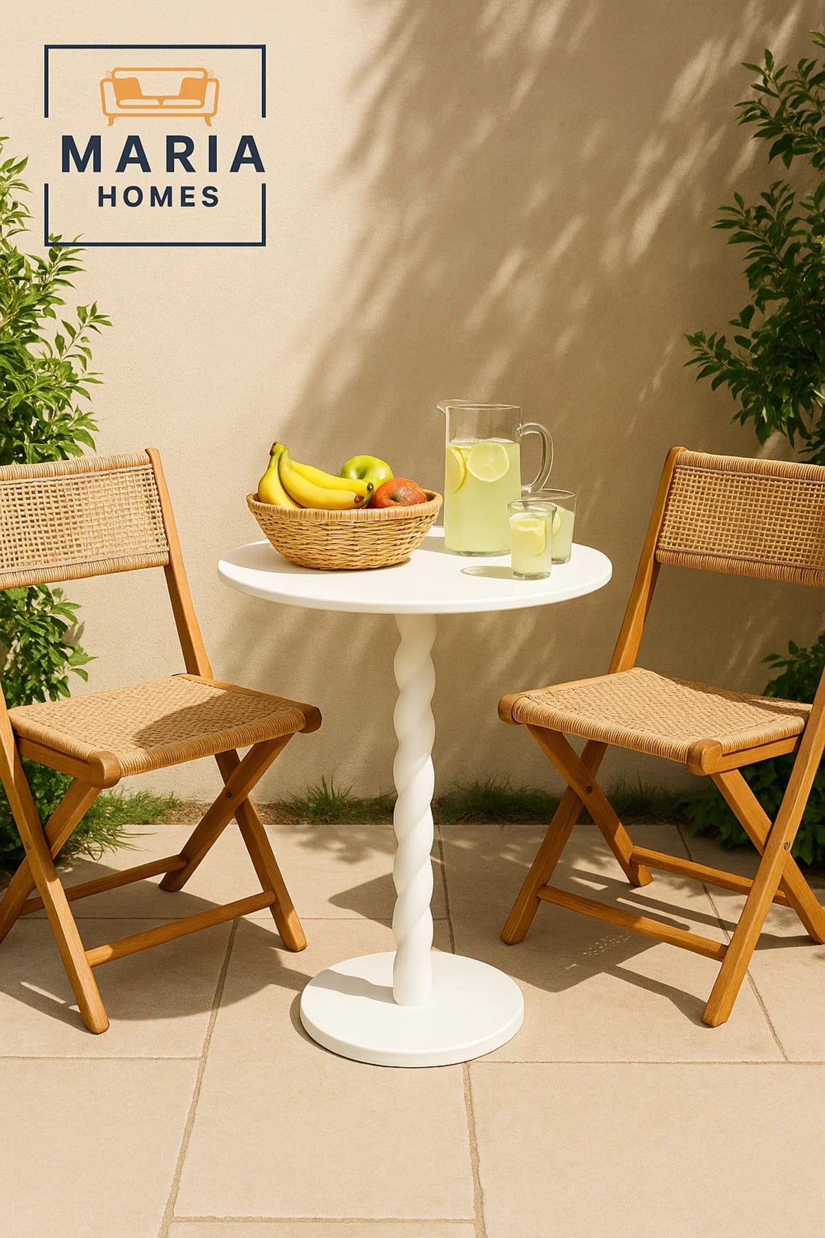 Spiral-Leg Side Table Ð Glossy White Finish