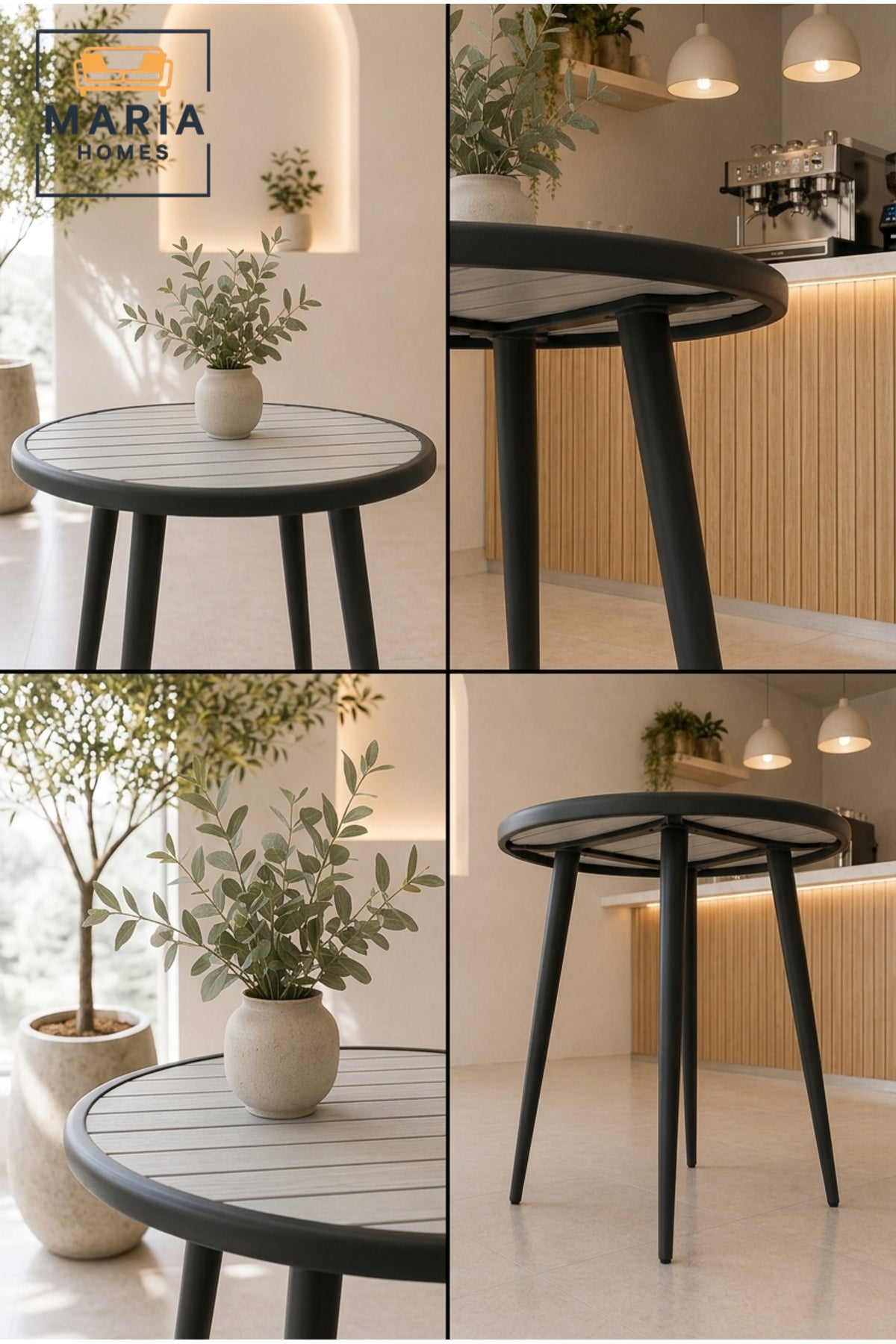 Modern Round Caf≈Ω Table Bistro Table Coffee Table Patio Dining Table Black Outdoor Indoor