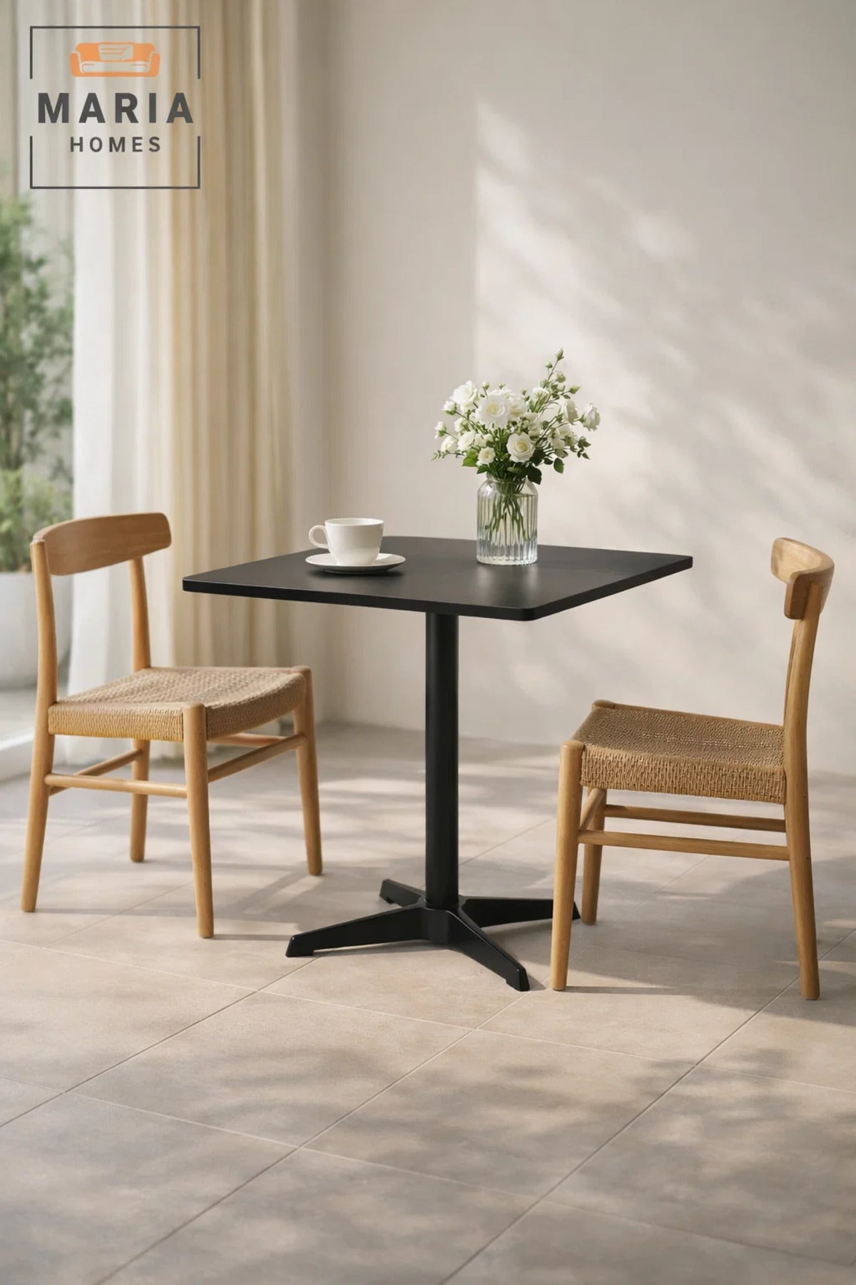 Black Square Table 80_80_73 cm Ð Modern CafŽ & Dining Table