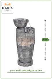 Modern Grey Indoor Water Fountain 85cm Decorative Cascade Waterfall for Home Office Decor