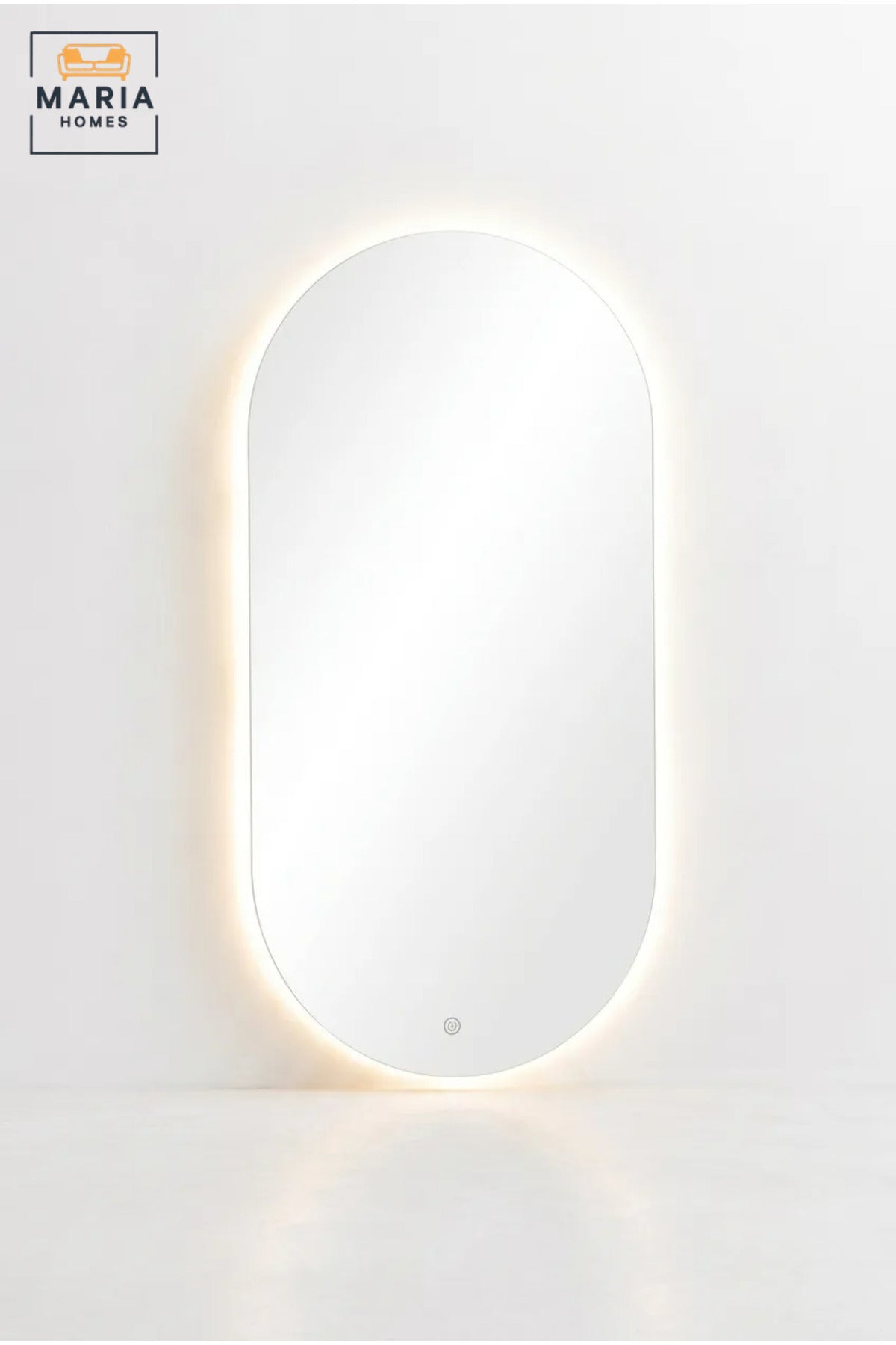 Modern Oval LED Wall Mirror with Touch Sensor, Backlit Frameless Decorative Mirror for Bathroom, Bedroom, Vanity, Dressing Room and Hallway