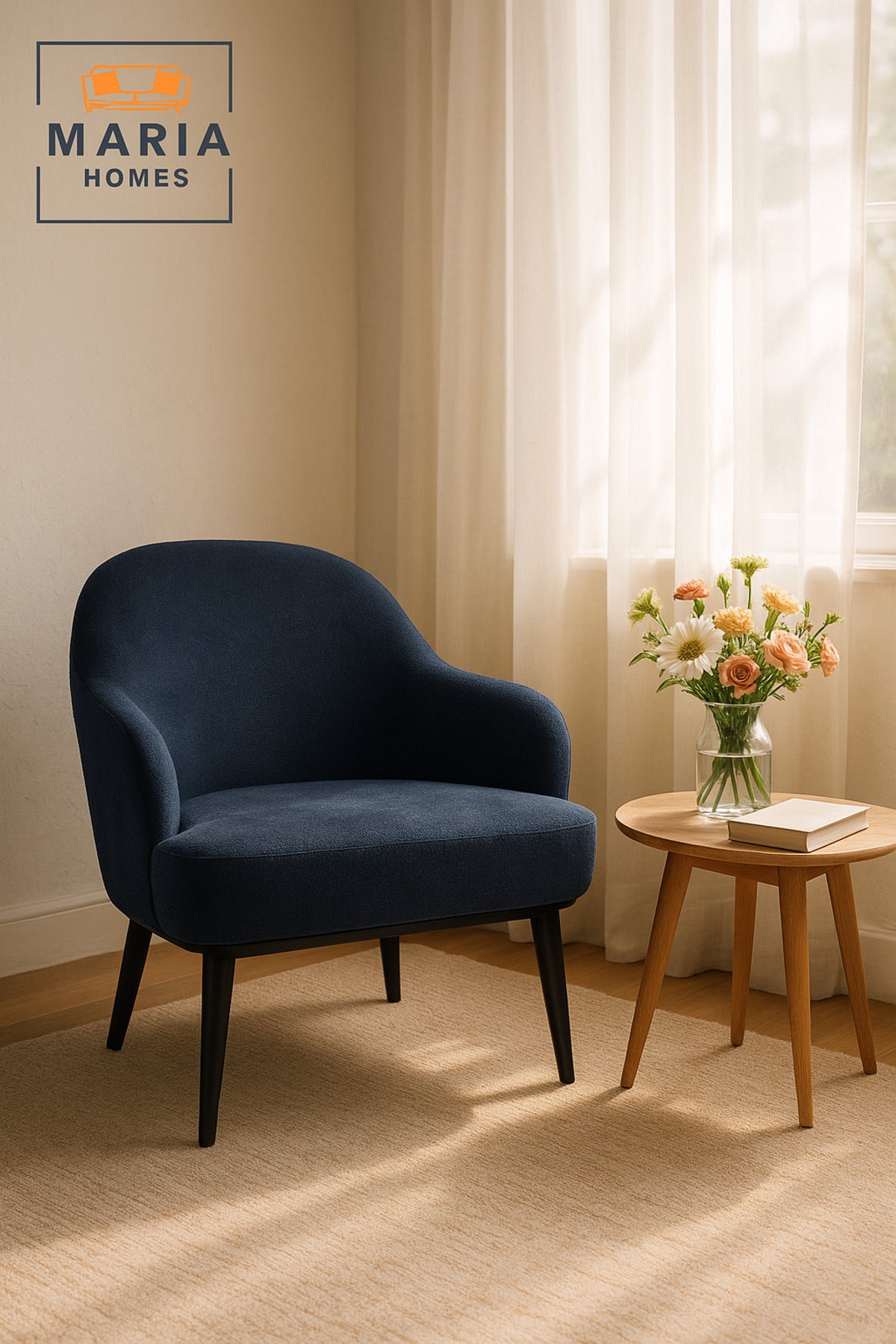 Blue Accent Armchair Ð Modern One-Seater Lounge Chair
