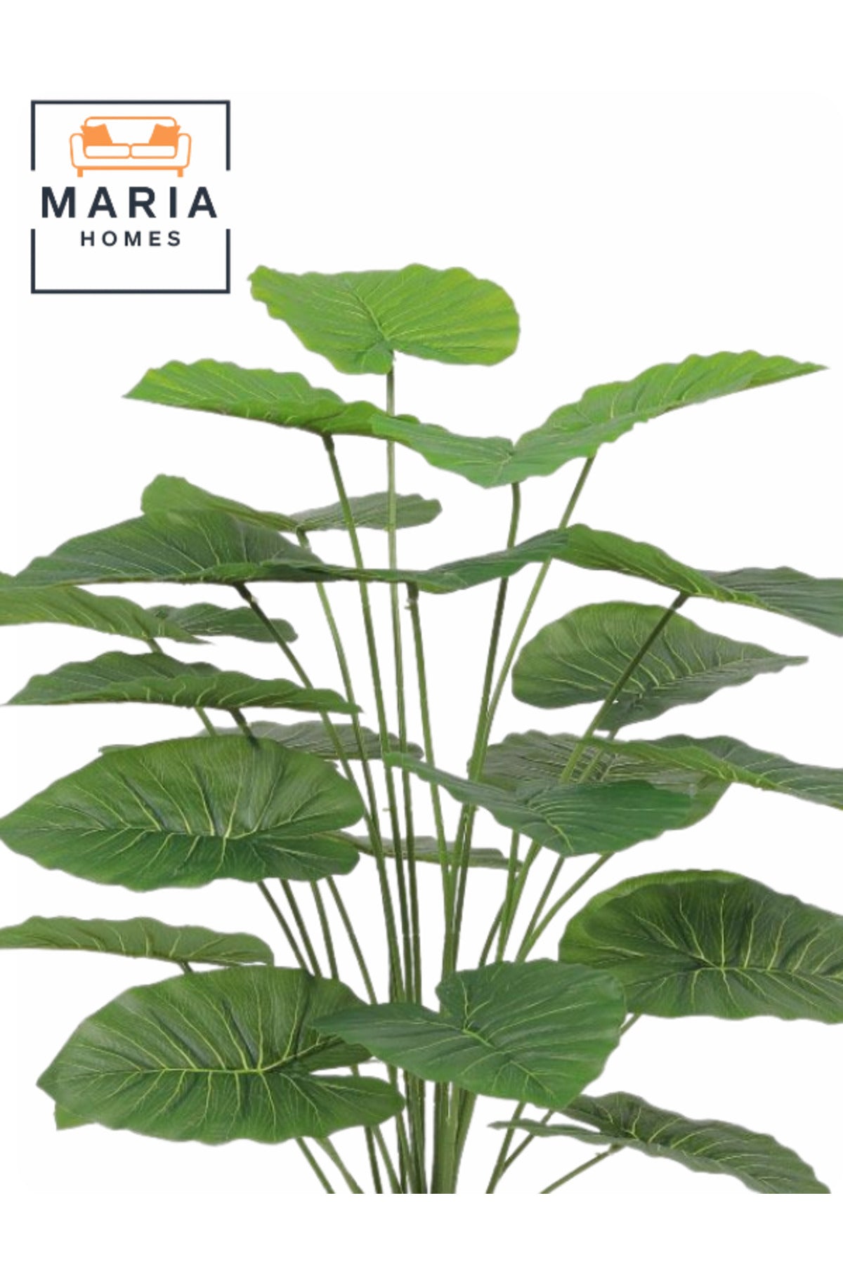 Artificial Green Heart Leaf Plant 100 cm – 24 Leaves with Woven Basket Pot for home & office