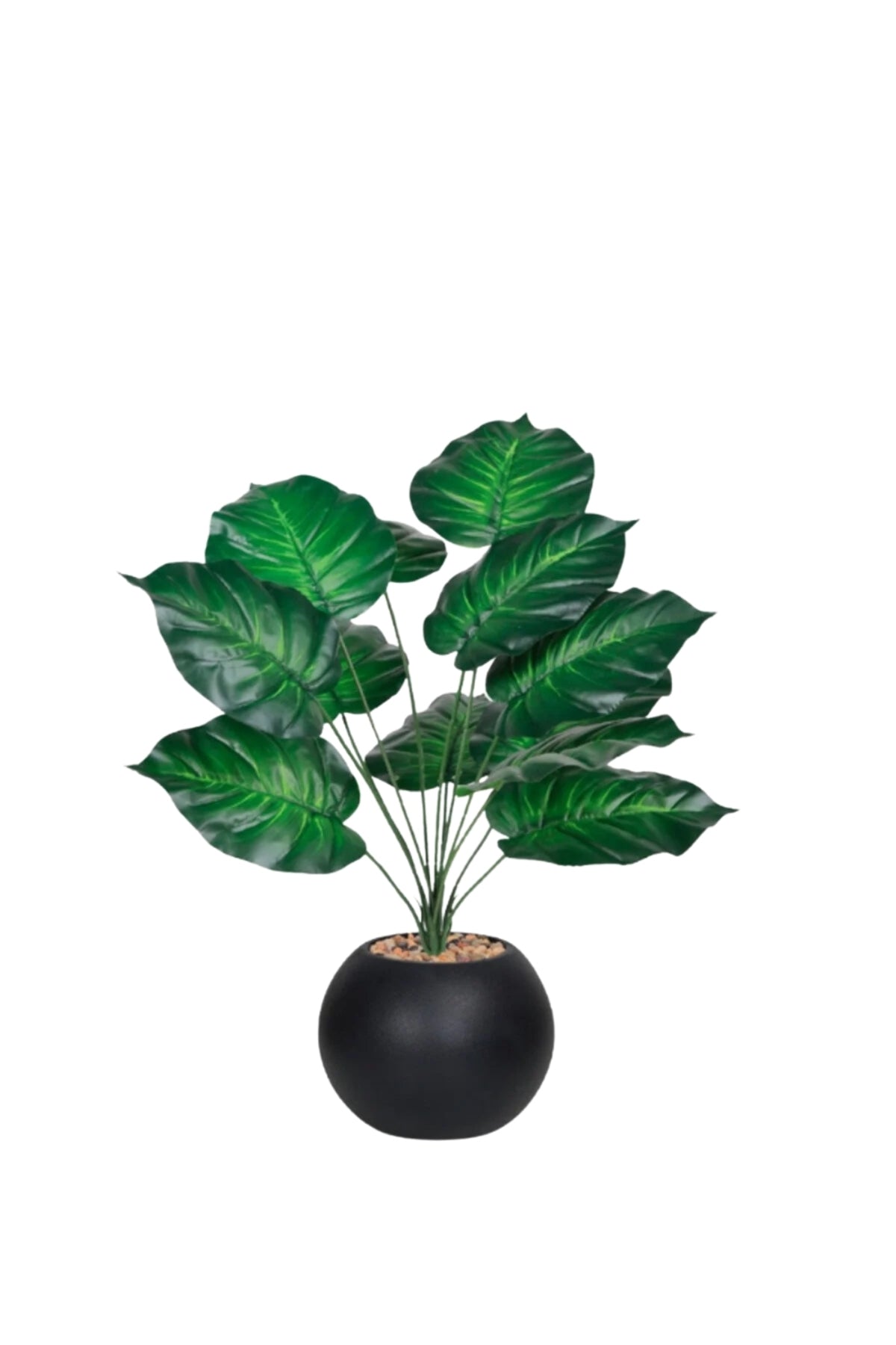 Artificial Heart Leaf Plant 55 cm – Compact Indoor Greenery with Black Pot