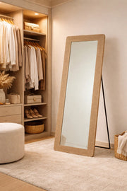 Full Length Standing Mirror Light Brown Frame 160x60cm for Bedroom