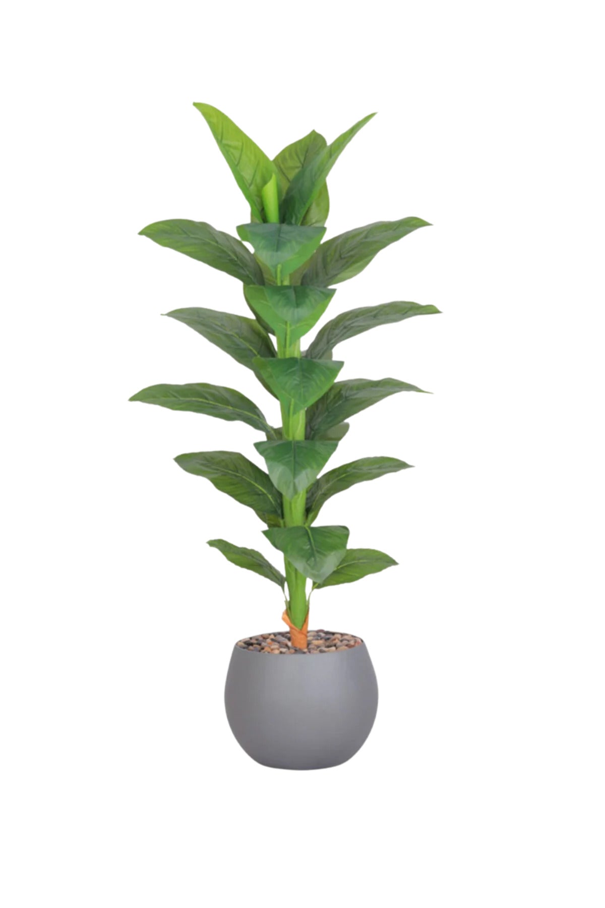 Artificial Leaf Tree 160 cm – Decorative Indoor Plant with Gray Pot