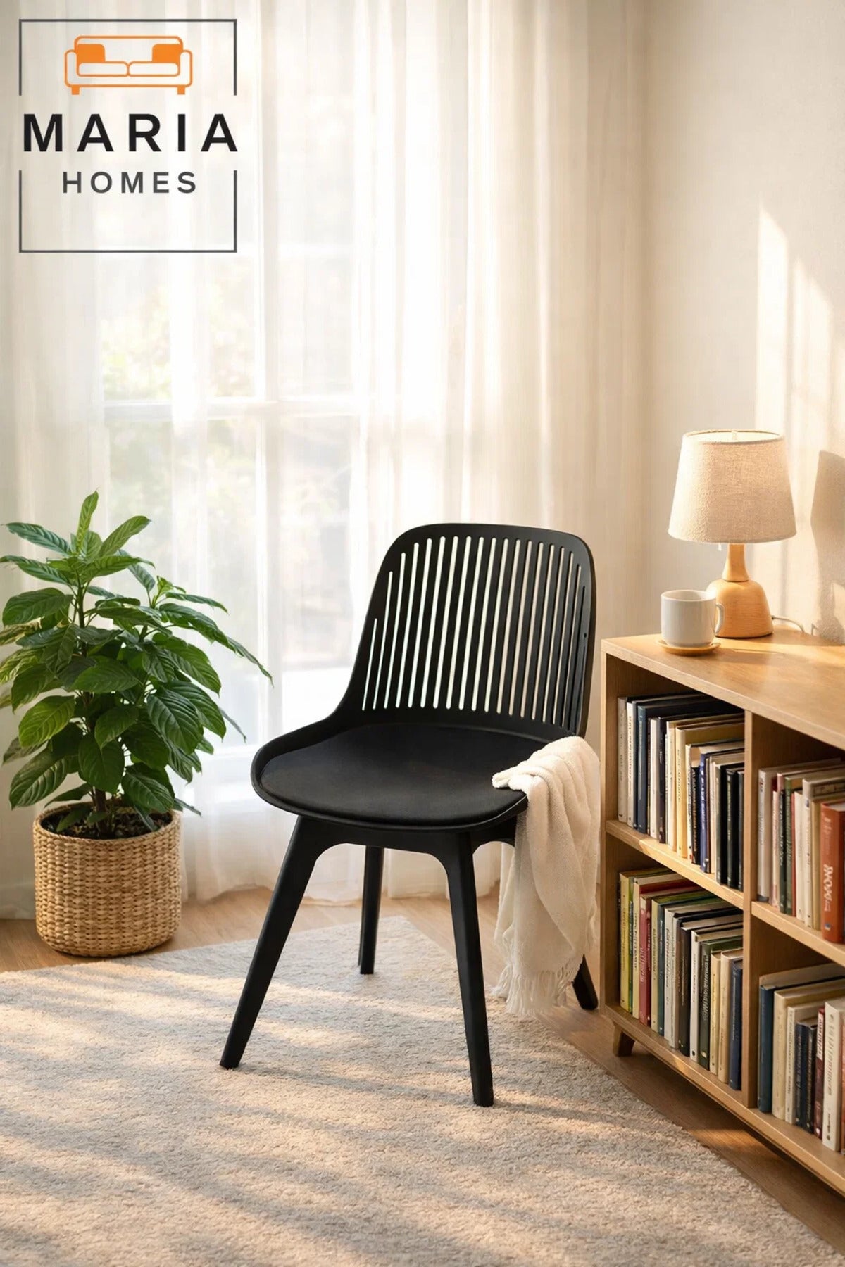 Black Plastic Chair with Black Legs Ð Modern Dining & Accent Chair