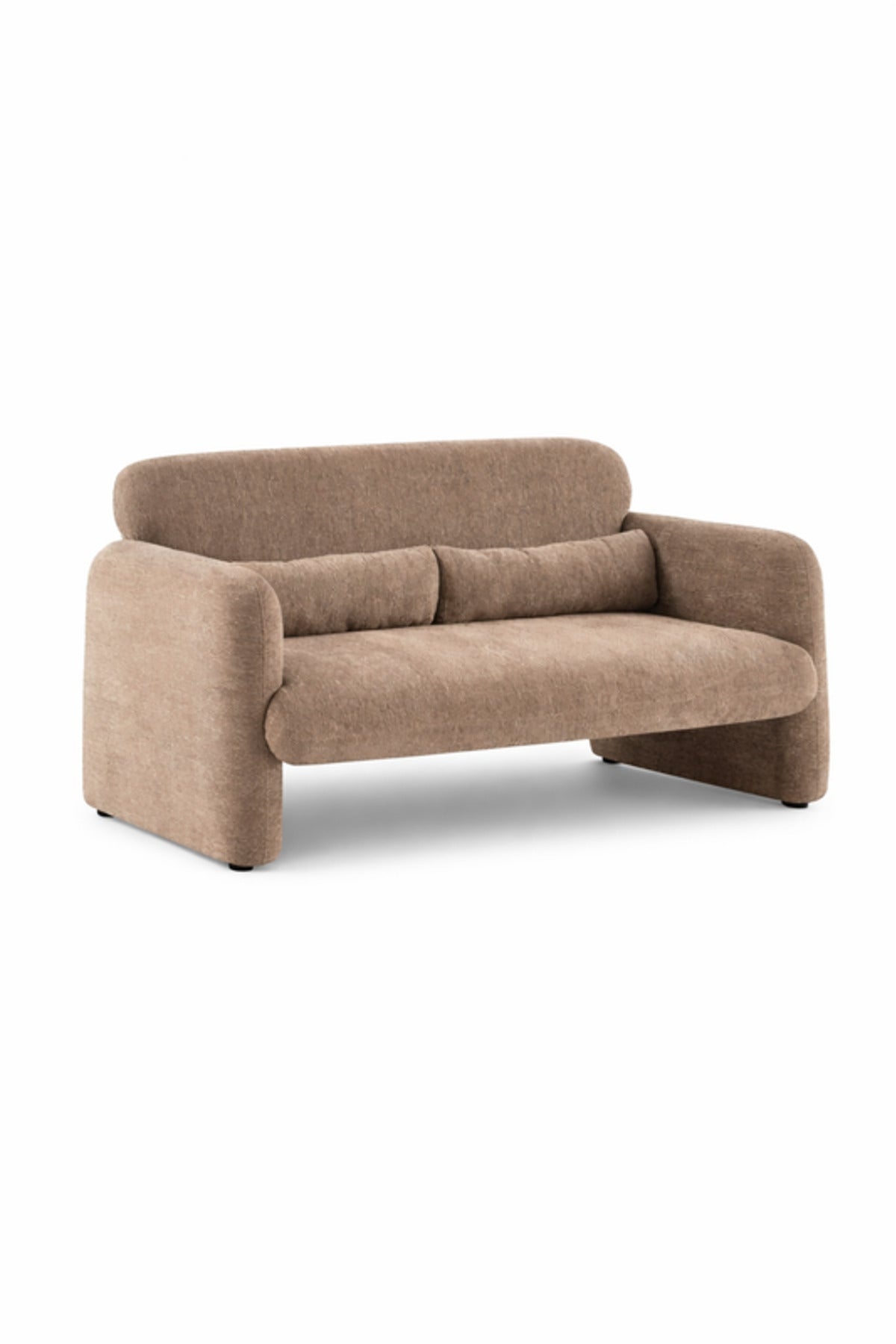 Light Brown Fabric 2 Seater Sofa Modern Living Room Loveseat light brown fabric Couch