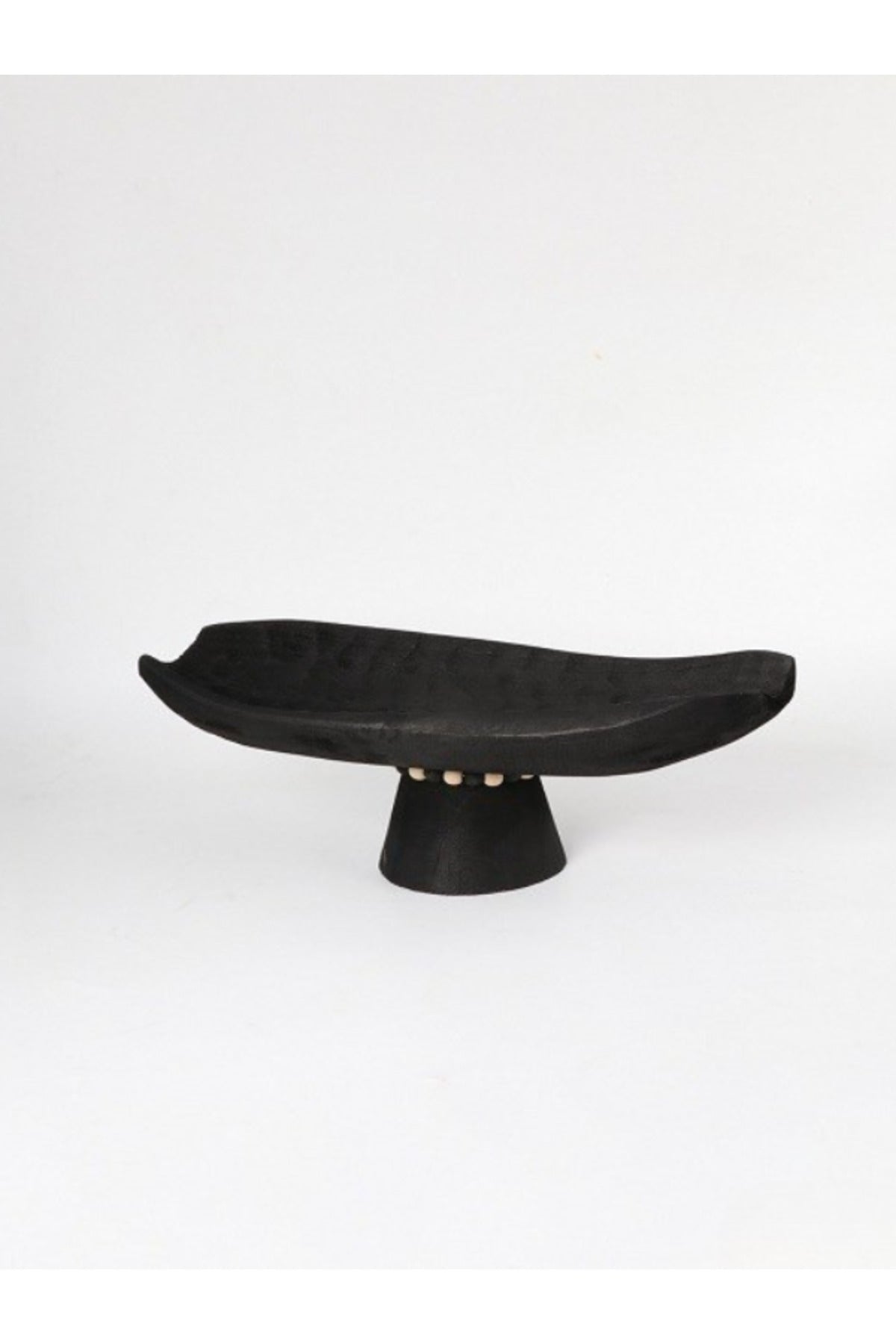Black Wooden Pedestal Decorative Bowl Ð Modern Artistic Centerpiece