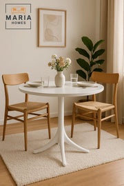 Round White Plastic Dining Table √ê Modern Outdoor, Garden, Patio & Caf≈Ω Furniture 70_70_75 cm