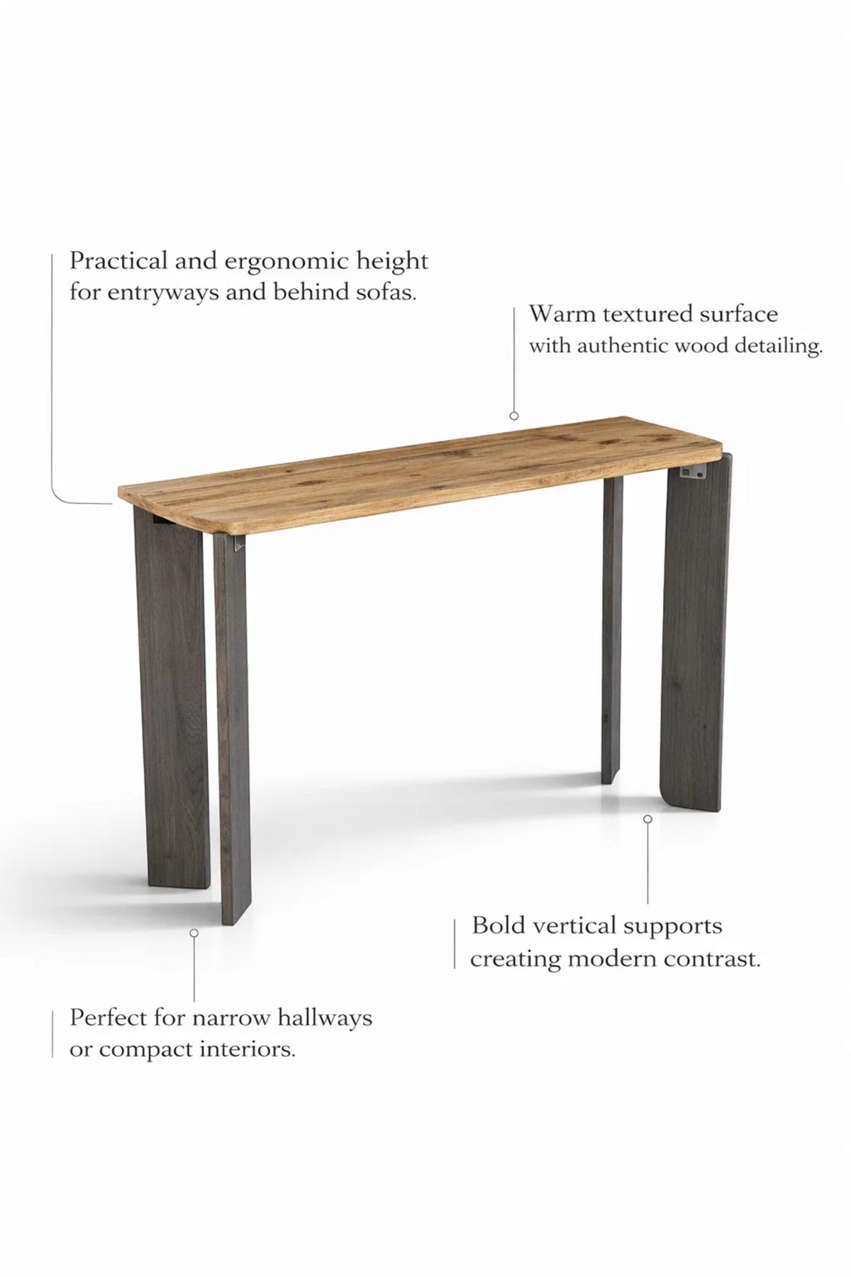 Stylish Two-Tone Wooden Console Table for Entryway Living Room Modern Decor Durable Display Unit