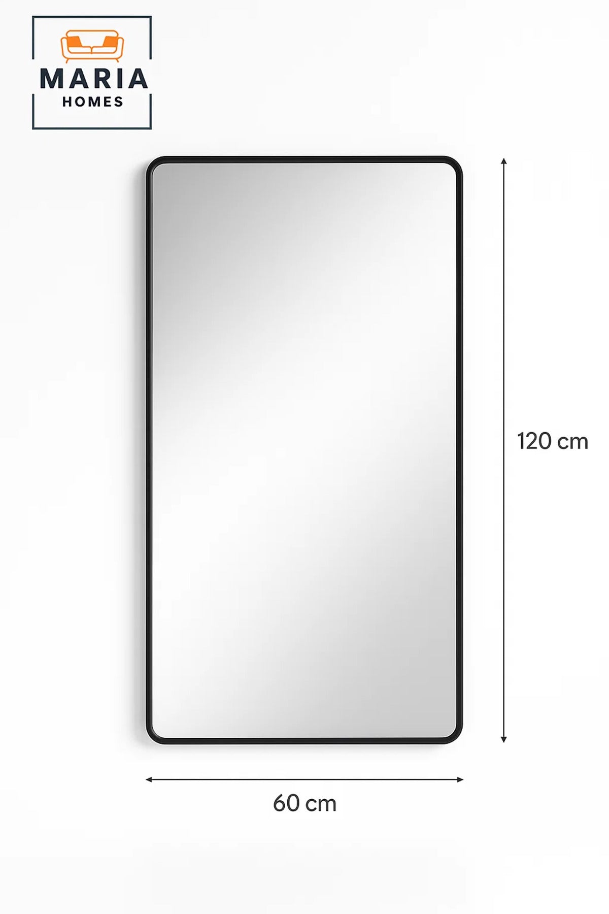 Black Wall Mirror for Bedroom, Bathroom, Living Room, Dressing & Home D≈Ωcor 120x60 cm