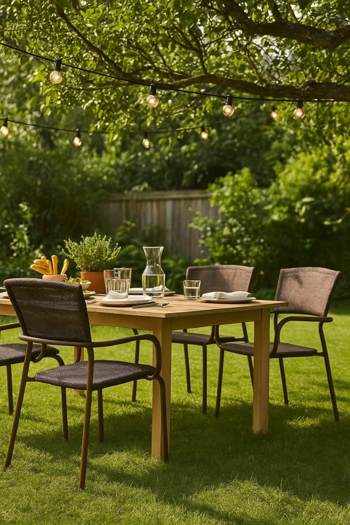 Brown Metal Outdoor Chair Ð Durable Mesh Armchair for Garden, Balcony & CafŽ Use