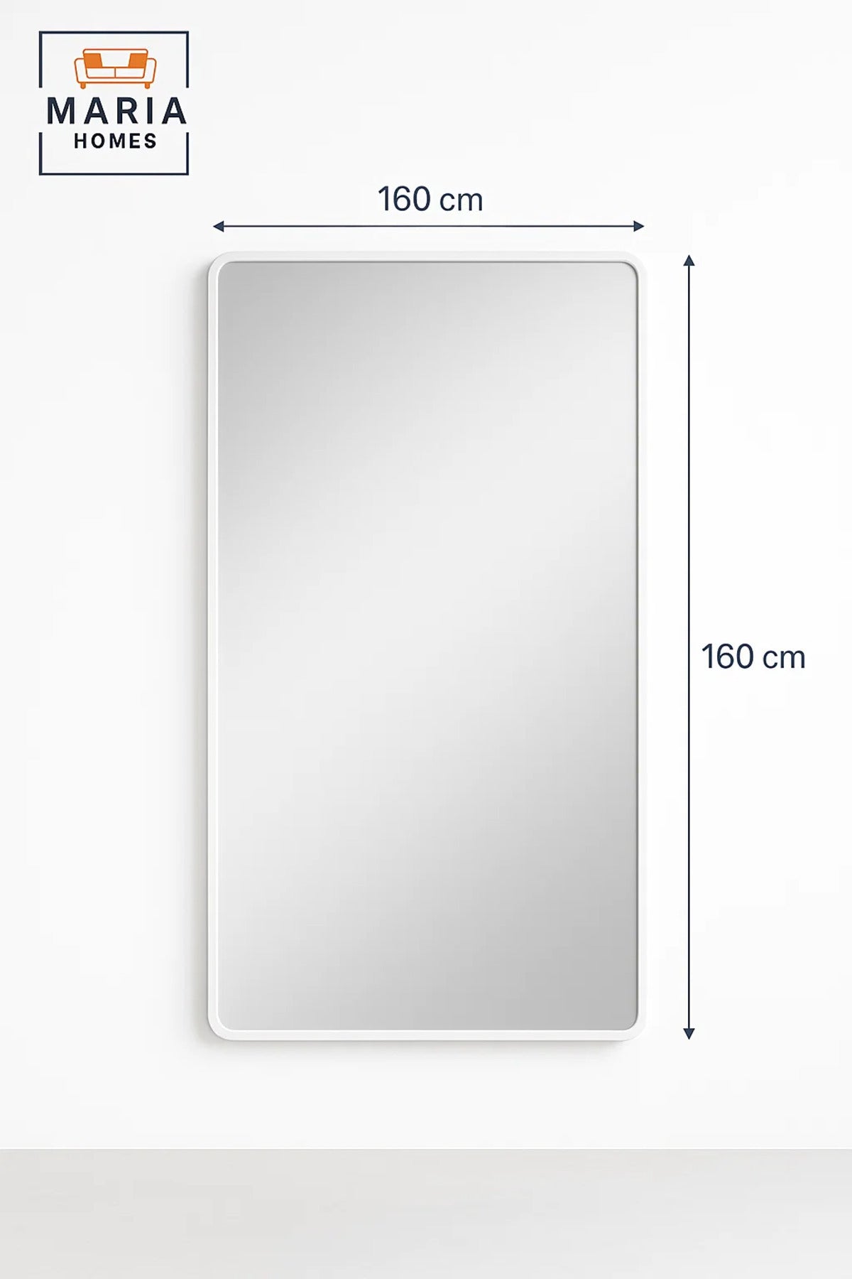 White Wall Mirror for Bedroom, Bathroom, Living Room, Dressing & Home D≈Ωcor 80x160 cm