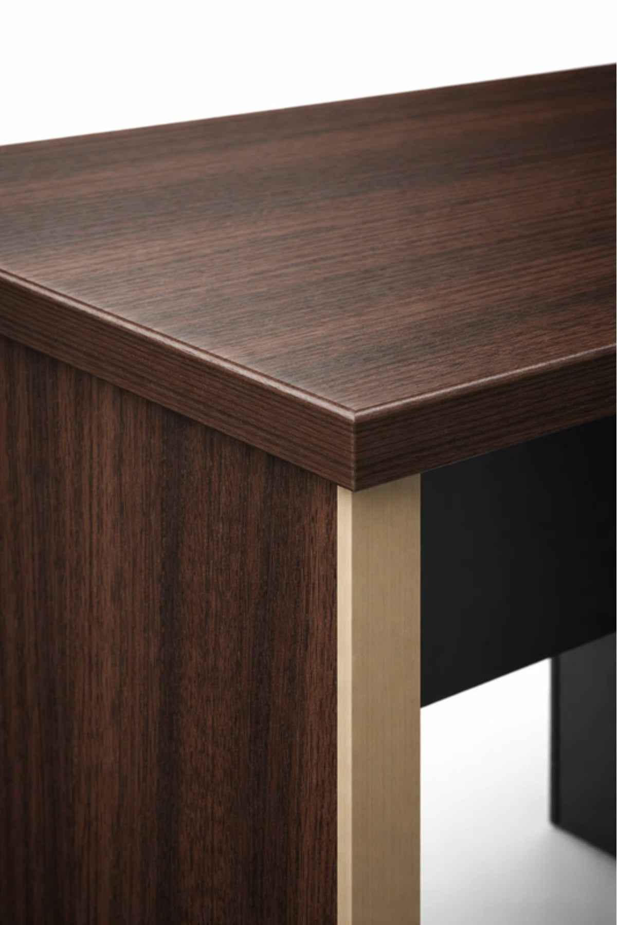 Modern Dark Brown Office Desk with Storage and Lockable Drawer