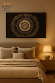 Black and Gold Mandala Wall Art Ð Luxury Textured Decor for Living Room, Bedroom & Office-120*80CM