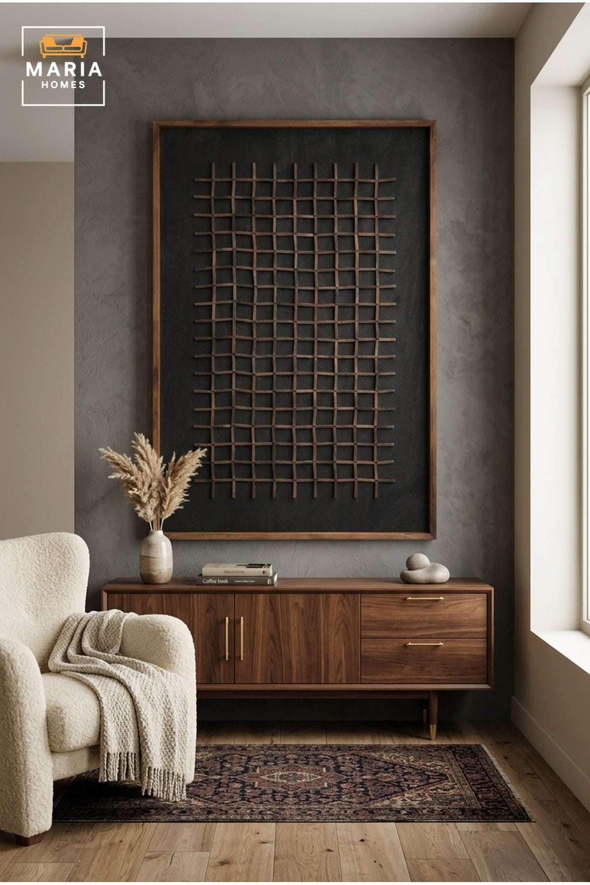 Modern Geometric Wooden Wall Art Panel Ð Decorative 3D Wall DŽcor for Living Room, Office & Hallway