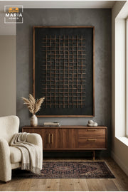 Modern Geometric Wooden Wall Art Panel Ð Decorative 3D Wall DŽcor for Living Room, Office & Hallway