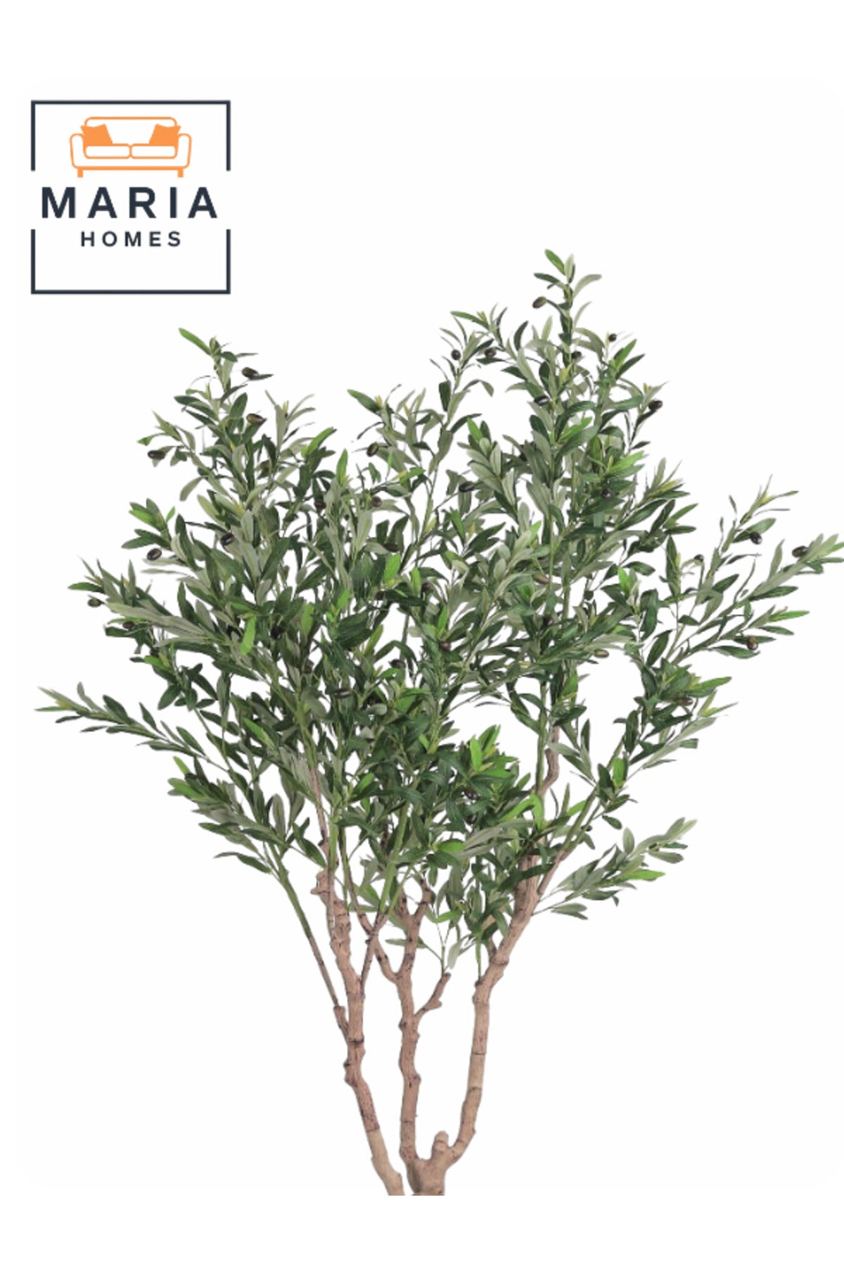Artificial Olive Tree 200 cm Ð Indoor Decorative Plant with Beige Fiber Pot for Home & Office decor