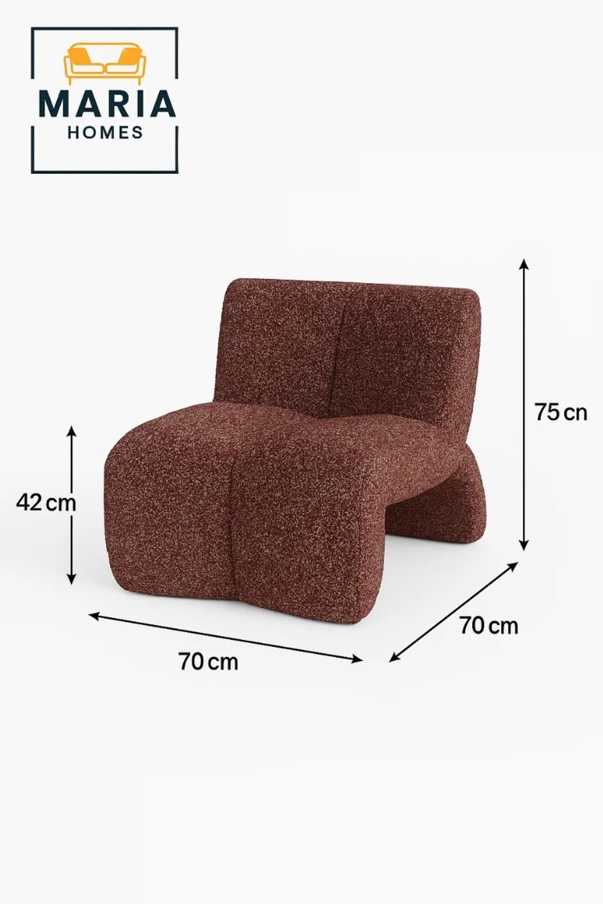 Modern Red Lounge Chair Ð Stylish Single Sofa with Plush Curved Design for Living Room