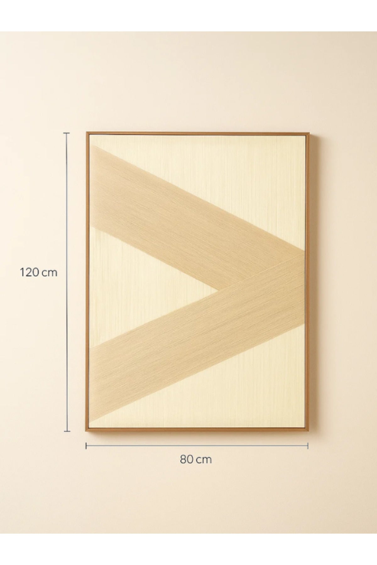 Modern Abstract Wall Art Ð 120_80 cm Beige and Cream Geometric Framed Canvas DŽcor