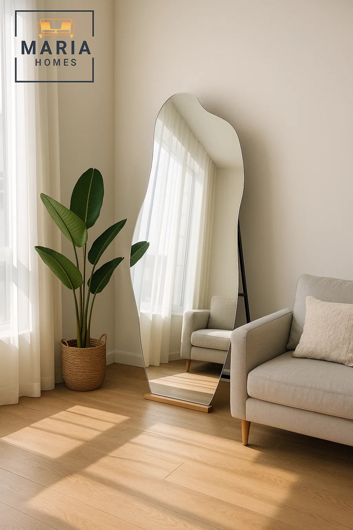 Irregular Full Length Mirror Modern Floor Standing Mirror for Bedroom Decorative Dressing
