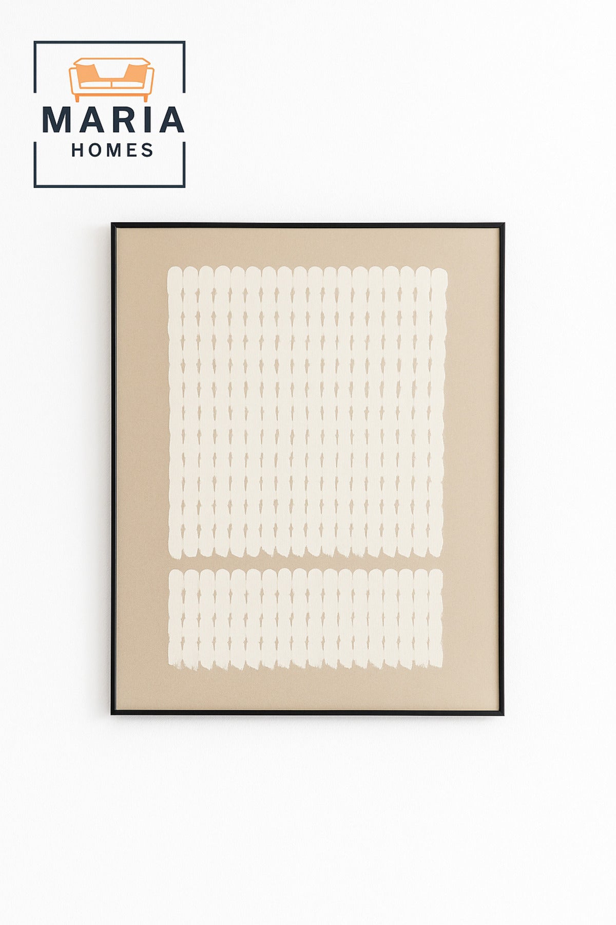 Large White & Beige Minimalist Pattern Wall Art Ð Framed Canvas 120_80 cm