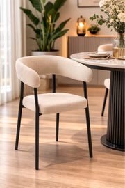 Beige Fabric Dining Chair 53x52x73cm Modern Upholstered beige fabric dining Kitchen