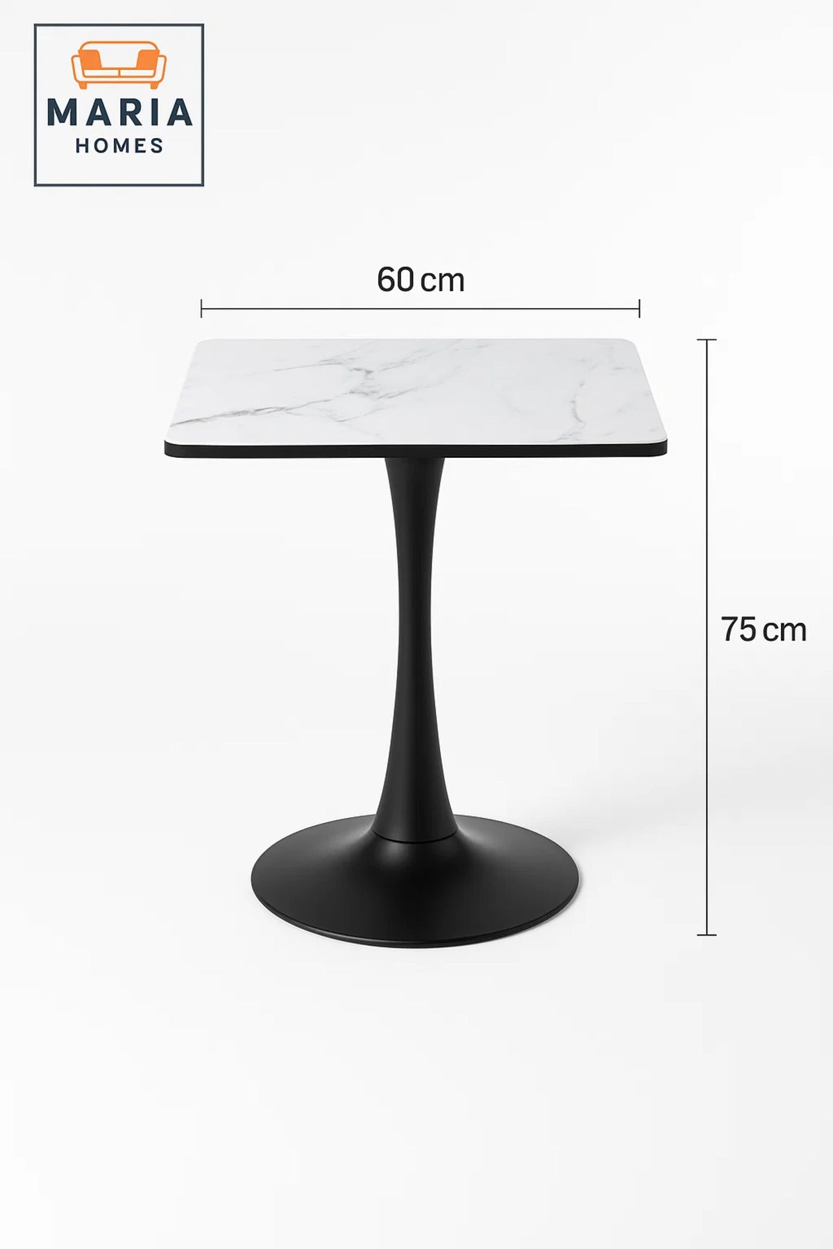 Rectangular White Dining Table √ê Modern Caf≈Ω, Restaurant, Office & Home Metal Furniture 60_60 cm