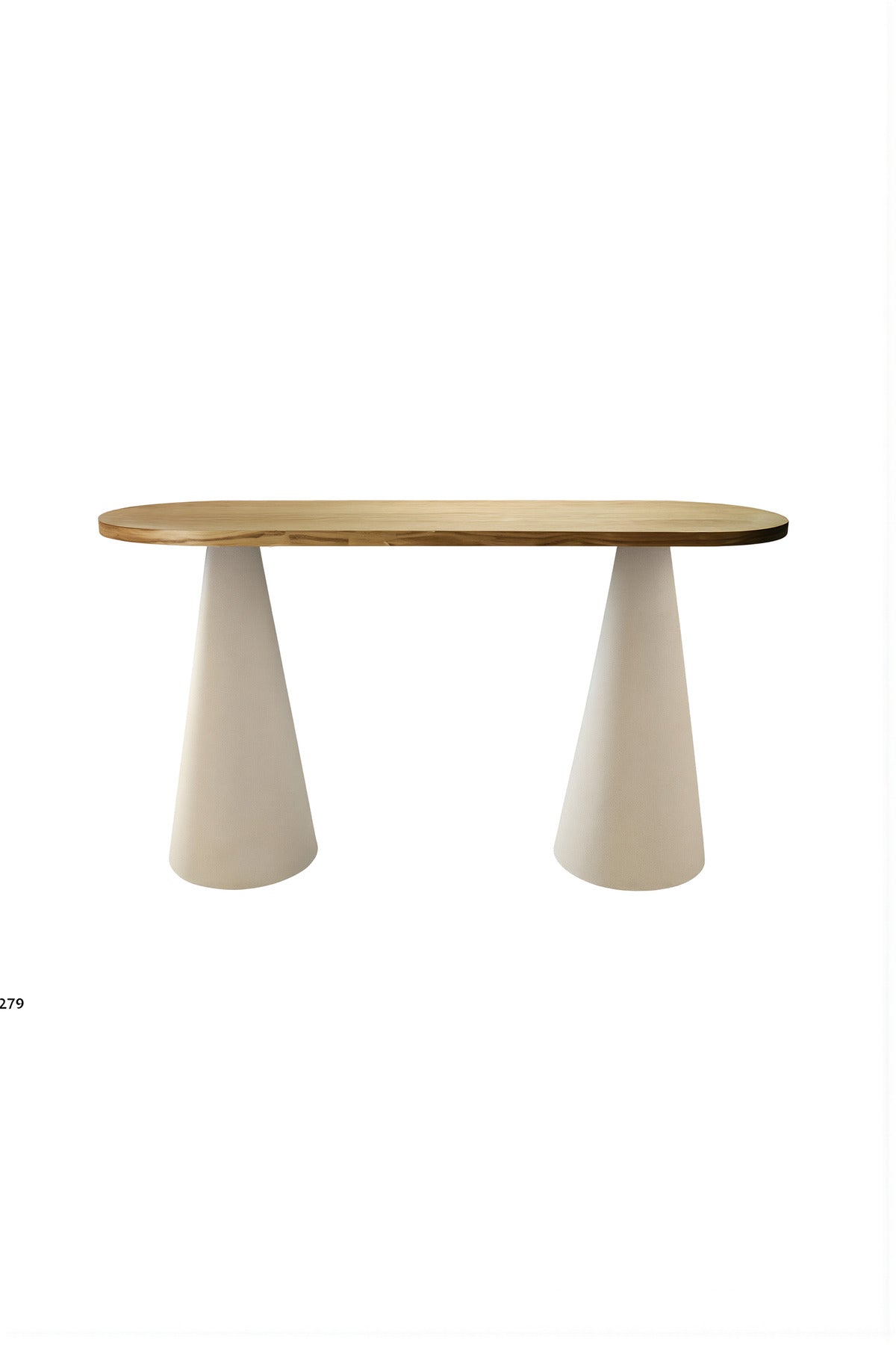 Elegant Oval Wood Console Table with Beige Conical Legs for Modern Home Entryway Decor 47in